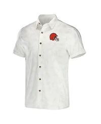 Men's Nfl x Darius Rucker Collection by Fanatics White Cleveland Browns Woven Button-Up T-shirt