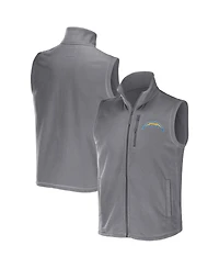 Men's Nfl x Darius Rucker Collection by Fanatics Gray Los Angeles Chargers Polar Fleece Full-Zip Vest