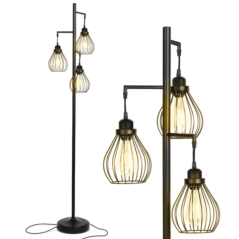 Teardrop 68" Led Floor Lamp with 3 Metal Shades