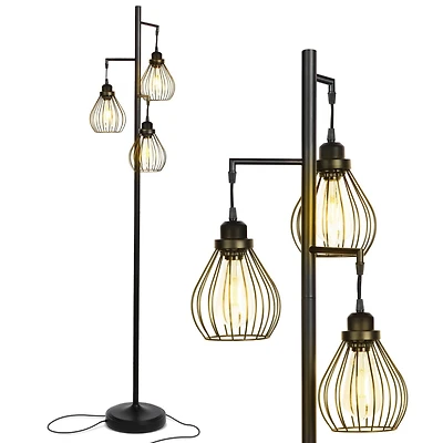 Teardrop 68" Led Floor Lamp with 3 Metal Shades