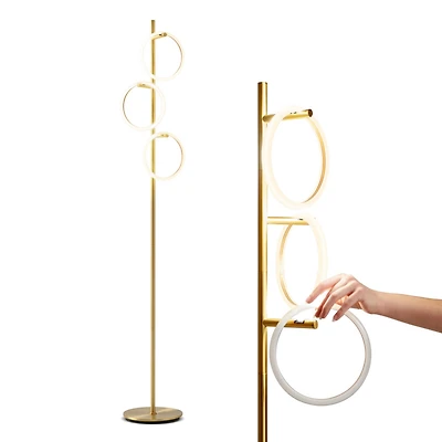 Saturn 66" Led Tree Floor Lamp with 3 Removeable Light Rings