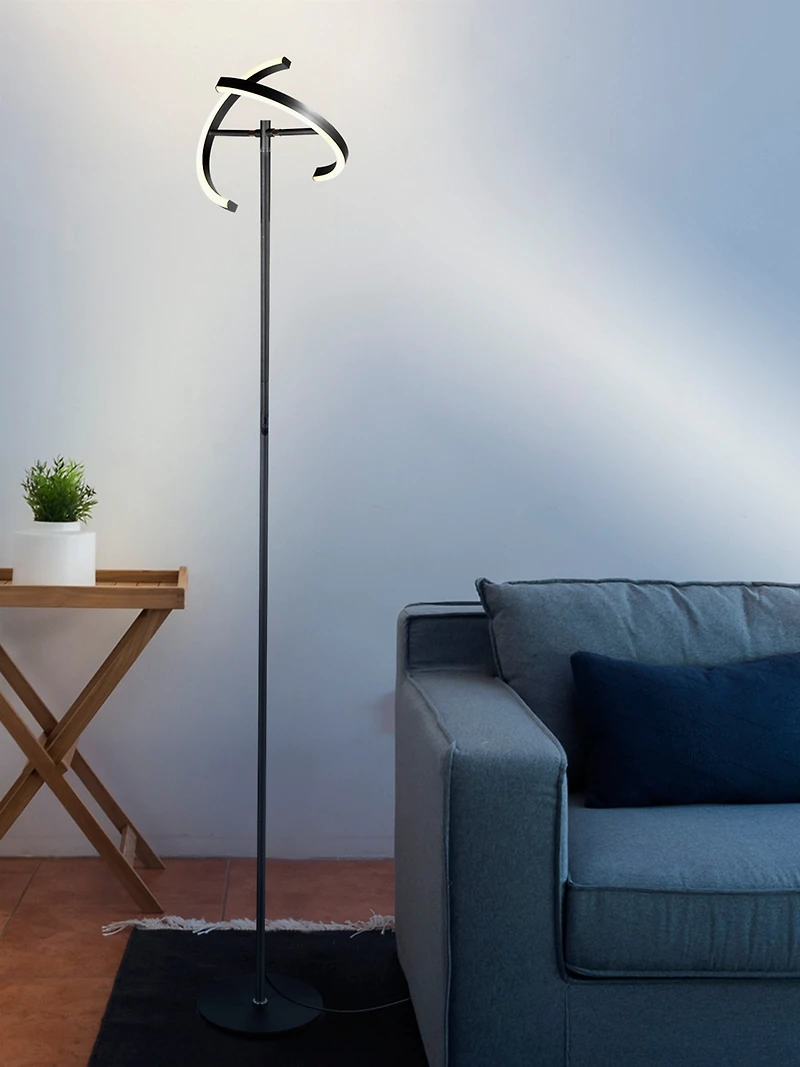 Halo Split 72" Led Torchiere Floor Lamp with Adjustable Head