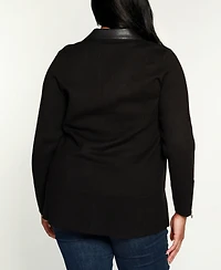 Belldini Plus Black Label Collared Sweater Jacket