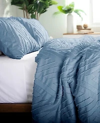 Southshore Fine Linens Chevron Clipped 3-Pc. Jacquard Comforter Set, Twin