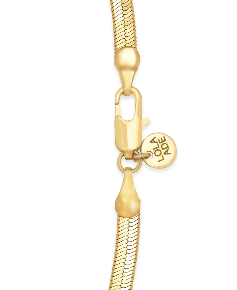 Lola Ade 18k Gold-Plated Stainless Steel Herringbone Chain 16" Collar Necklace
