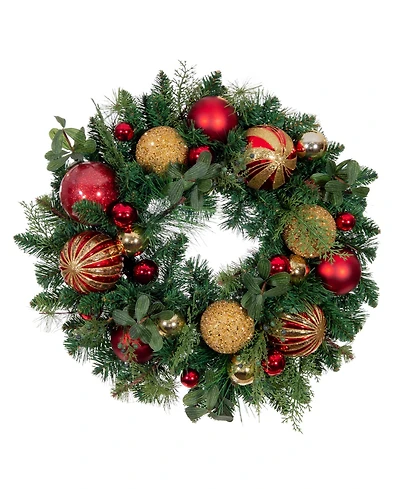 Village Lighting 24" Lighted Christmas Wreath, Christmas Classic