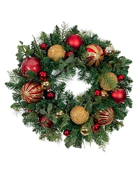 Village Lighting 24" Lighted Christmas Wreath, Christmas Classic