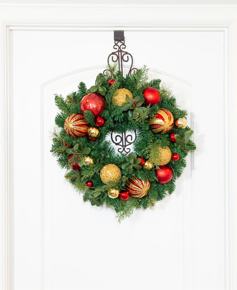 Village Lighting 24" Lighted Christmas Wreath, Christmas Classic