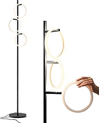 Saturn 66" Led Tree Floor Lamp with 3 Removeable Light Rings