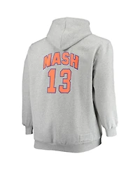 Men's Mitchell & Ness Steve Nash Heathered Gray Phoenix Suns Big and Tall Name Number Pullover Hoodie