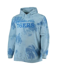 Men's Fanatics Royal Philadelphia 76ers Big and Tall Wordmark Cloud Dye Pullover Hoodie