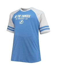 Men's Heathered Blue Tampa Bay Lightning Big and Tall Raglan T-shirt