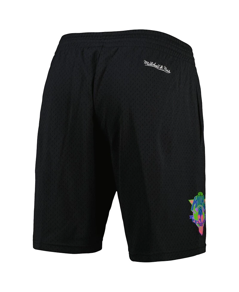 Men's Mitchell & Ness Black New York Knicks Hardwood Classics Color Bomb Energy Shorts
