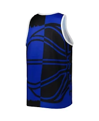 Men's Mitchell & Ness Grant Hill Blue and Black Orlando Magic Sublimated Player Tank Top