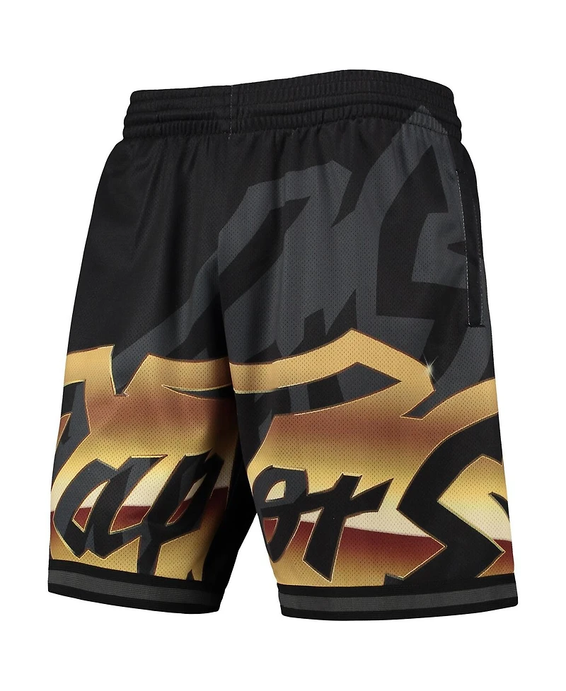 Men's Mitchell & Ness Black Toronto Raptors Big Face 4.0 Fashion Shorts