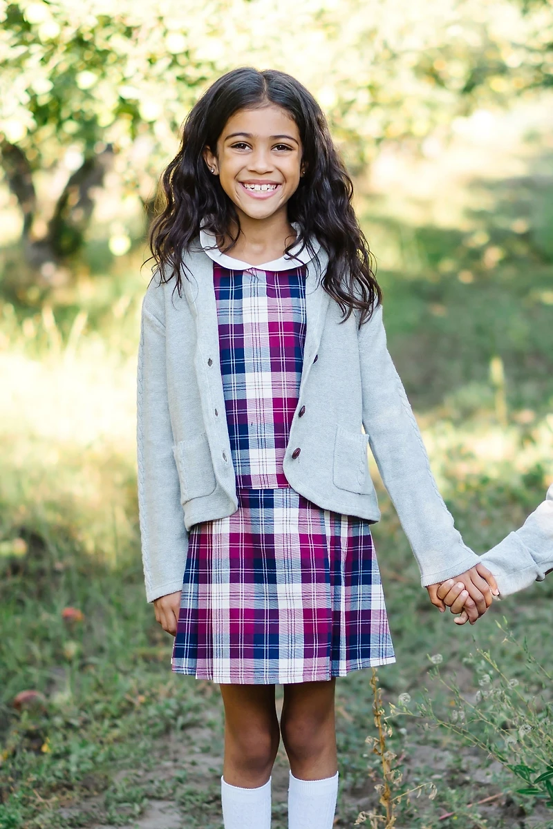 Hope & Henry Girls' Long Sleeve Shawl Collar Cable Sweater Blazer, Toddler