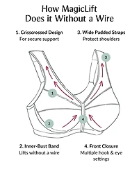 Glamorise Plus Full Figure Magiclift Natural Shape Front Closure Wirefree Bra 1210