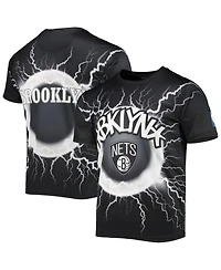 Men's Black Brooklyn Nets Tornado Bolt T-shirt