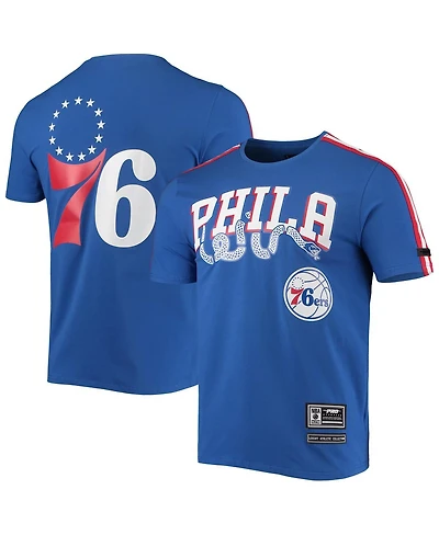 Men's Pro Standard Royal, Red Philadelphia 76ers Mesh Capsule Taping T-shirt