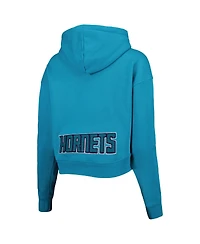 Women's Pro Standard Teal Charlotte Hornets Classic Fleece Cropped Pullover Hoodie