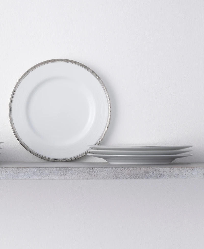 Noritake Whiteridge Platinum Set Of 4 Salad Plates, 8-1/4"
