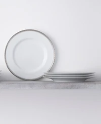 Noritake Whiteridge Platinum Set Of 4 Salad Plates, 8-1/4"