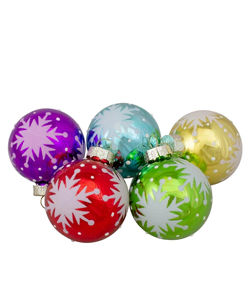Northlight 2.25" Assorted Glass Ball Hanging Christmas Ball Ornaments 57mm, Set of 9