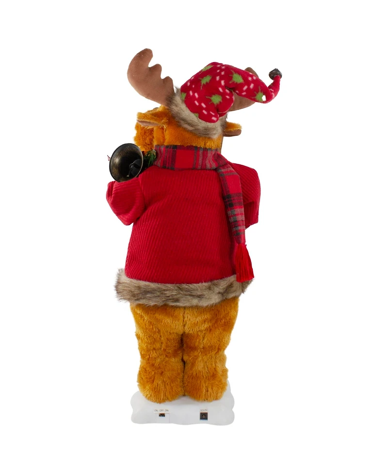 Northlight Lighted and Animated Musical Moose Christmas Figure, 24"
