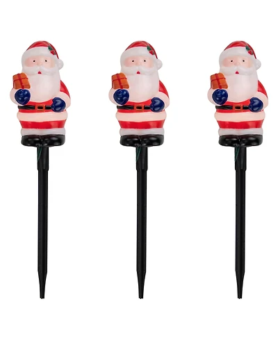 Northlight 16" Lighted Santa Claus Christmas Pathway Markers, Set of 3