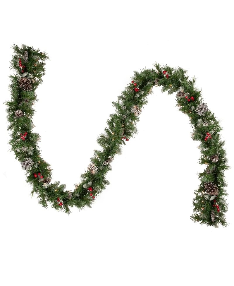 Northlight 4' Pre- Lit Frosted Verona Berry Pine Artificial Christmas Entryway Set, 5 Piece