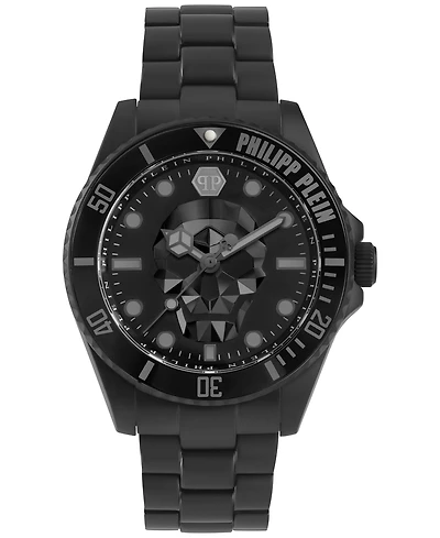 Philipp Plein Men's The $kull Black Ion Plated Stainless Steel Bracelet 44mm