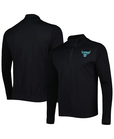 Men's LevelWear Black Chicago Bulls Nano Engineered Knit Fabric Quarter-Zip Jacket