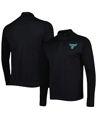 Men's LevelWear Black Chicago Bulls Nano Engineered Knit Fabric Quarter-Zip Jacket