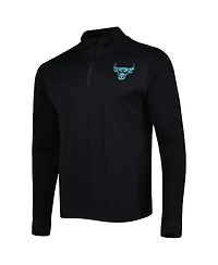 Men's LevelWear Black Chicago Bulls Nano Engineered Knit Fabric Quarter-Zip Jacket