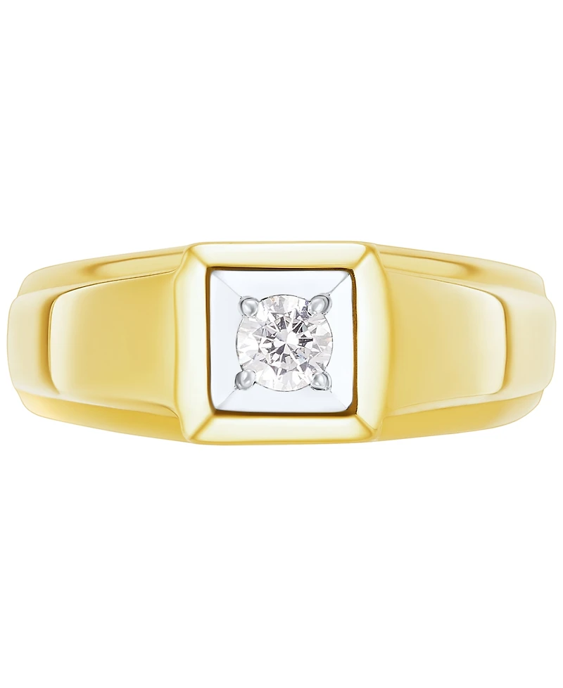 Grown With Love Men's Lab Diamond Solitaire Ring (1/4 ct. t.w.) 10k Gold & White