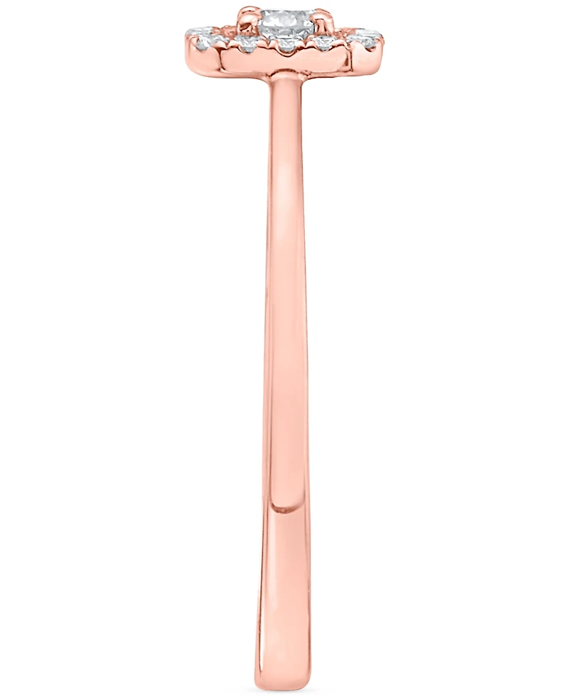 Diamond Square Halo Engagement Ring (1/5 ct. t.w.) in 14k White, Yellow or Rose Gold