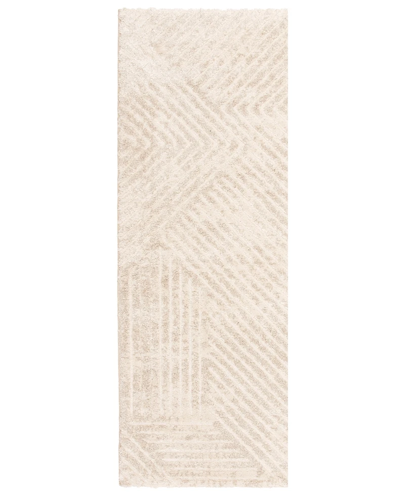 Mink Home Leisure Cove Lace 2'3" x 7'7" Runner Area Rug