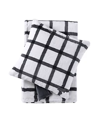 Eddie Bauer Plaid Faux Fur 2-Pc. Throw, 50" x 60" & Decorative Pillow, 20" x 20" Set