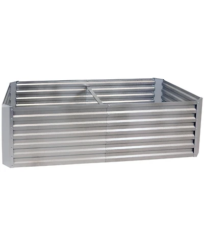 71-Inch Rectangular Raised Garden Bed - Galvalume Steel Vegetable Flower Bed Planter Kit - Silver