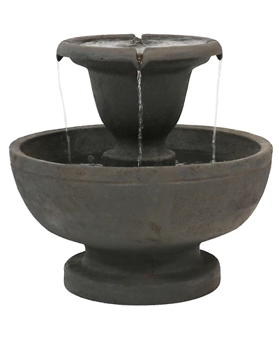 25"H Electric Polyresin 2-Tier Streaming Falls Outdoor Water Fountain