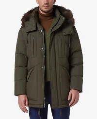 Marc New York Men's Tremont Down Parka with Faux Fur Trimmed Removable Hood