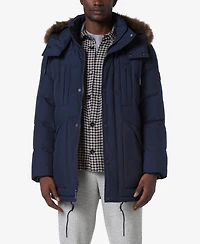 Marc New York Men's Tremont Down Parka with Faux Fur Trimmed Removable Hood