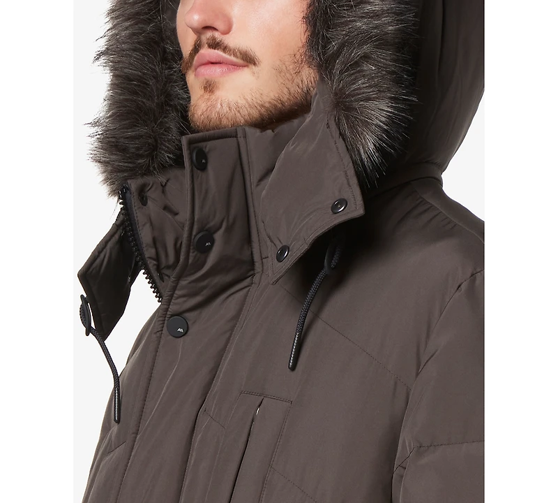 Marc New York Men's Tremont Down Parka with Faux Fur Trimmed Removable Hood