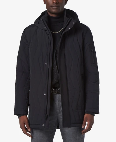 Marc New York Men's Foley Zig-Zag Quilt Hooded Parka