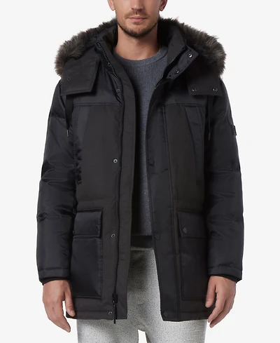 Marc New York Men's Tripp Oxford Poly & Faux Wool Combo Down Parka