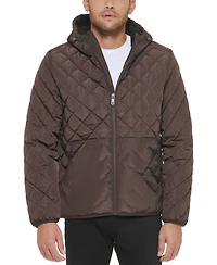 Kenneth Cole Men's Diamond Quilted Hooded Jacket