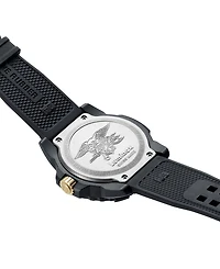 Luminox Men's Swiss Navy Seal Military Dive Gold Black Rubber Strap Watch 45mm