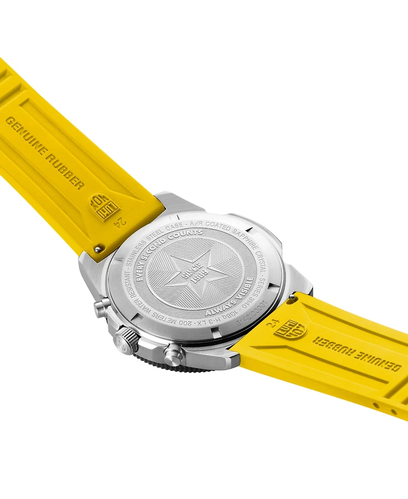 Luminox Men's Swiss Chronograph Pacific Diver Yellow Rubber Strap Watch 44mm