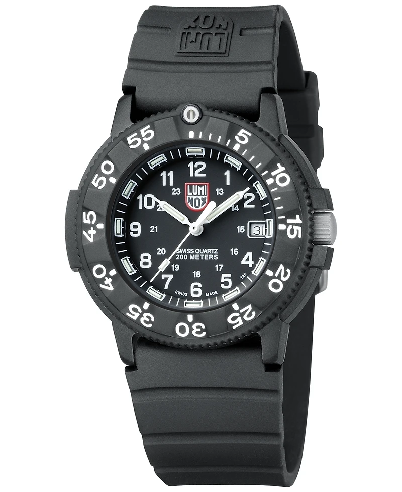 Luminox Men's Swiss Original Navy Seal Evo Series Military Dive Black Rubber Strap Watch 43mm