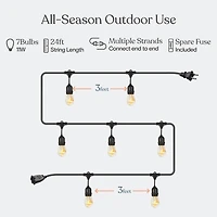 Brightech Ambience Pro 24 ft. Indoor/Outdoor Incandecent Weatherproof 11-Watt String Lights
